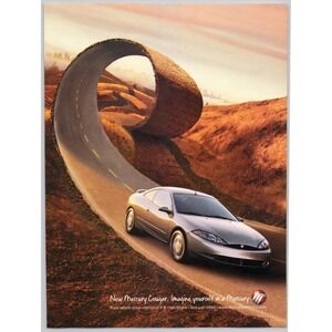 2000 Mercury Cougar Coupe Surreal Imagine Road Loop Automotive Art Print Ad 1999